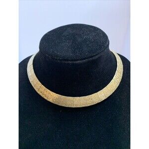 Gold Tone Flat Cleopatra Style Necklace